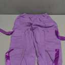 Rolanko Girls Cargo Jogger Pants with Pockets for Kids Loose Fit Street Hip Hop Dance Trousers (Purple, 6-7)