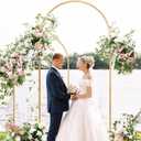 Toolterritary Metal Arch Backdrop Stand and Cover Set of 2, Sturdy 7.2FT, 6FT Party Backdrop Set, Wedding Arch Frame and Cover Set for Birthday, Baby Shower,Christmas, Anniversary