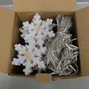 Brightown Snowflake Christmas Lights,20Ft 228 LED Icicle Lights for Outside with 24 Drops,Connectable Curtain String Light for Indoor Outdoor House Eaves Window Porch Tree Holiday Decor, Warm White