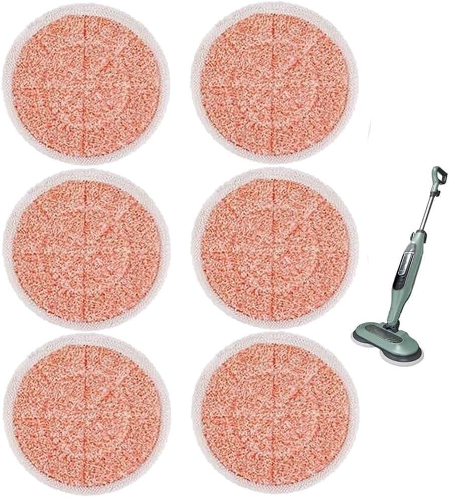 Steam Mop Replacement Pads for Shark Steamer S7001 s7020 s7000amz s7000 s7001tgt s7201 s8201 S7005 s8001 Series Rotating Steam Scrubber,Scrub Sanitize at The Same,Round Scrubbing Mop Replacement Pad (6 Pack)