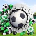 100 Pieces 7.2 ft Soccer Round Backdrop with Balloons and Balloon Arch Strip, Spandex Fitted Wedding Arch Cover for Chiara Arch Backdrop Stand for Wedding Birthday Party Decor