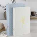 Cinnvoice Set of 2 Aesthetic Decorative Books Linen Boxes Enhance Your Coffee Table Bookshelf Mantle Decor Beautiful Fake Faux Books for Vintage Home Decoration Photo Storage(Baby Blue Beige)