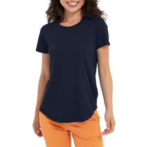 Women's Workout T-Shirt Short Sleeve Lightweight Crew Neck Shirts Yoga Running Exercise Athletic Tee Top (XX-Large)