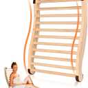 Upgraded Sauna Backrest, Sauna Accessories, S-Shaped Design with Backrest Sauna Chair, with Non-Slip Pads, Ergonomic Design, Suitable for Infrared Sauna Backrest and Barrel Sauna Backrest (White Cedar)