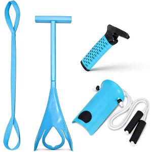 Sock Aid Kit for Seniors Sock Puller, Leg Lifter Strap & Car Door Handle, Easy On Off Sock Helper, No Bending Dressing Aid for Elderly, Pregnant & Limited Mobility