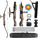 PMZ Recurve Bow and Arrow Set, Professional Aldults Archery Hunting Bow Kit, Ergonomic Design 67.5'' Takedown Bow for Youth Beginners Enthusiasts and Hunting, Right Hand (20-60lbs)