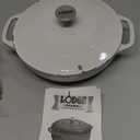 Lodge 3.6 Quart Enameled Cast Iron Oval Casserole With Lid Dual Handles  Oven Safe up to 500 F or on Stovetop - Use to Marinate, Cook, Bake, Refrigerate and Serve  Oyster White