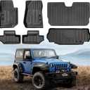 All Weather Floor Mats & Cargo Liner & Backrest Mats for 2007-2018 Jeep Wrangler JK 2 Door Accessories (for 2007-2018 Jeep Wrangler JK 2 Door Full Set)