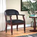 Boss Captains Chair In Black Vinyl W/ Casters