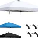 HYPER VENTURE 10x10ft Replacement Canopy Top with Air Vent, Waterproof & UV Protection for Straight Leg Frame, Outdoor Pop Up Canopy Tent Cover for Patio Garden Camping (White)
