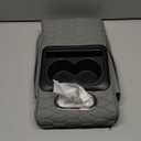 Gray Car Center Console Cover Universal Car Multifunctional Armrest Heightening Pad Microfiber Leather with Built-in Tissue Box & Cup Holder & Phone Storage Slot & Side Pockets