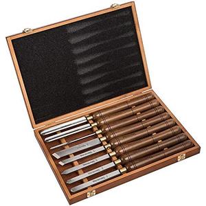 IMOTECHOM 8-Pieces HSS Wood Turning Tools Lathe Chisel Set with Wooden Box