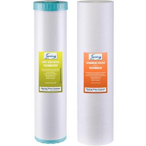 iSpring F2WGB22BKS 4.5” x 20” 2-Stage Whole House Water Filter Replacement Pack, Reduces Sediments, Heavy Metals, Chlorine, PFAS, Hydrogen Sulfide, Chloramine, Fits WGB22B-KS