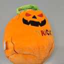 Halloween Plush Pumpkin Trick Or Treat Basket, Cute Pumpkin Stuffed Animal Candy Bucket, Halloween Party Favor Bags with Handles Plush Toys for Kids Toddlers Girls Boys