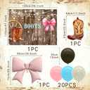 Boots or Bows Gender Reveal Decorations Banner Balloon Cake Cupcake Toppers for Western Cowgirl Gender Reveal Decorations He or She Decor