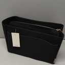 ZTUJO Purse Organizer Insert, Felt Bag Organizer with Metal Zipper, Handbag & Tote Shaper, For Speedy Neverfull Tote, 7 Sizes (Large, Black)