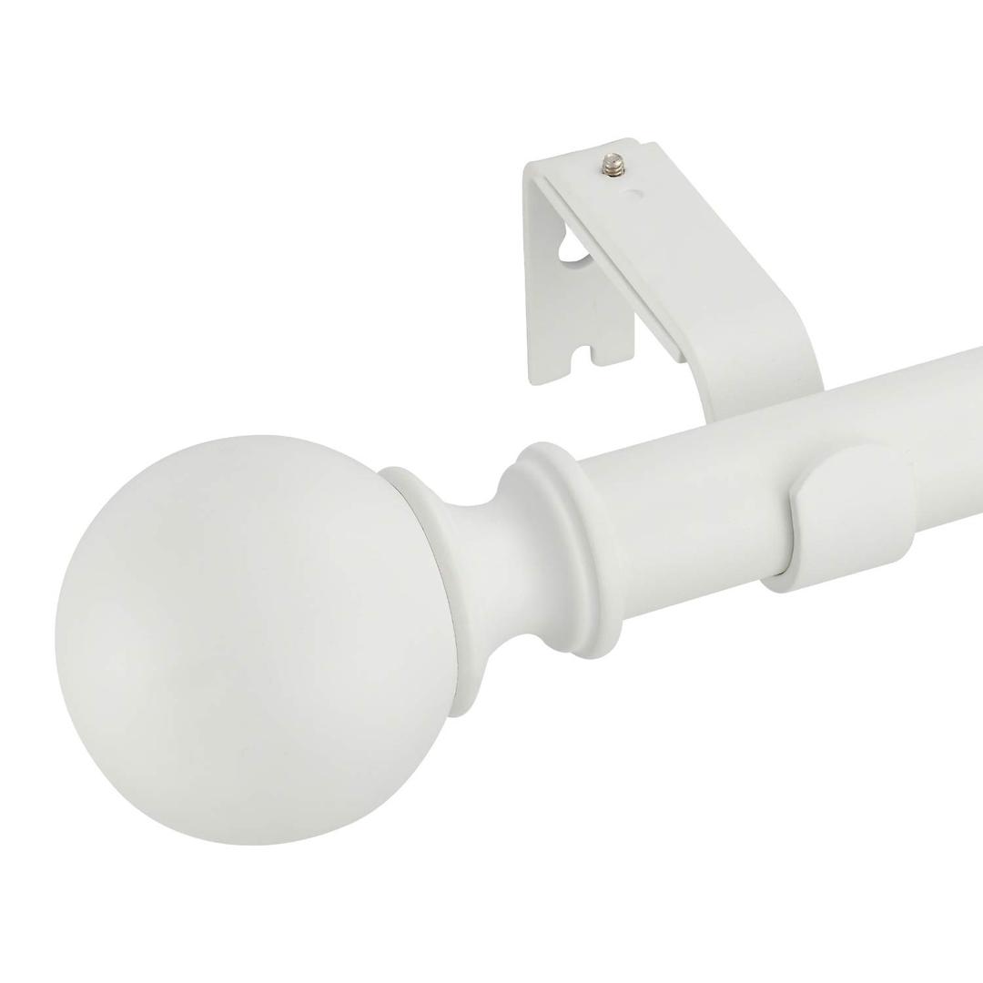 Heavy Duty Curtain Rods for Windows 48 to 84 Inches, White Adjustable Curtain Rods with Diamond Finials for Bedroom, Living Room, Patio, Kitchen, Farmhouse