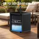 Umbrella Side Table with Umbrella Hole, 2-in-1 Outdoor Side Table & Umbrella Stand with Fillable Base, Heavy Duty Poolside Table Holds 132 lbs, Fits 1.5 Pole for Poolside & Backyard, Black