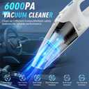 FUOAYOC Handheld Vacuum Cordless,Car Cordless Rechargeable, 6KPA Powerful Suction Hand Held Vacuum with LED Light/Multi Accessories, 1.6lbs Mini Portable Vacuum Cleaner for Home/Car/Office Cleaning
