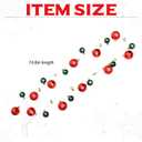 Christmas Garland with LED Lights- 6.3ft Garland for Christmas Tree Decorations for Xmas Party Indoor Home Office L/UP Bauble Garland Red Green
