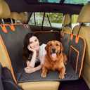 Dog Seat Cover for Back Seat Hard Bottom, XL Backseat Extender for Large Dogs (+420 lbs), Waterproof Dog Car Hammock with Door Protectors, Non-Slip Heavy-Duty Pet Seat Cover for Truck, SUV & Car