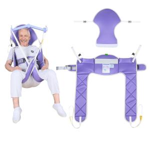EZ Assistive Patient Lift Sling with Padding for Elderly/Disabled/Handicap Bath or Toileting,500 lbs SWL (Large, with Head Support)