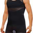 TAILONG Mens Shapewear Tummy Control Full Body Shaper Sleeveless Compression Shirt Men Bodysuit Fajas Para Hombres, XL