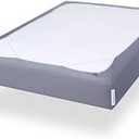 Box Spring Cover Full Size, Alternates for Bed Skirt, Smooth and Elastic Woven Material Wrap Around 4 Sides of The Box Spring, Wrinkle & Fading Resistant, Washable, Dustproof, Grey