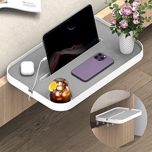 KIWIFOTOS 17" Large Bedside Shelf Bunk Bed Shelf Organizer Dorm Bed Clip On Nightstand Bedside Tray Table for Top Bunk College Dorm Room Essentials Bed Side Tray for Kids Crib