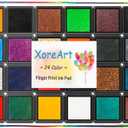 Mini Craft Ink Pads for Stamps,24 Color Kids Finger Ink Pad Washable Color DIY Stamp Pad for Scrapbook,Paper,Clothing,Wood Fabric , Pack of 2