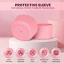 2 x 2pcs Silicone Boot for Owala Smoothsip Slider Coffee Tumbler 12oz 20oz, Anti-Slip Protective Sleeve, Rubber Bottom Protector for Travel Coffee Mug, Cup Tumblers Accessories for Owala', Pink