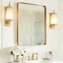 Gold Bathroom Mirror 22"x30", Rectangle Mirror for Bathroom Sink