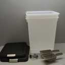 IRIS USA Dog Food Storage Container, 2 Pack, Up to 30 lbs Each, Airtight Seal for Freshness, Wheels for Rolling, Easy One Hand Opening, Made in USA, BPA Free, Clear/Black