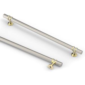 Asidrama 10 Pack 15 Inch(381mm) Champagne Bronze and Brushed Satin Nickel Kitchen Cabinet Handles, Cabinet Pulls Kitchen Cabinet Hardware Cupboard Handles Drawer Pulls