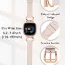 Minyee Leather Bands Compatible with Fitbit Versa 4/Versa 3/Fitbit Sense 2/Sense Band Women, Slim Thin Dressy Designer Premium Leather Strap with C-Shape Metal Buckle for Versa 3 4 Sense 2 Smartwatch