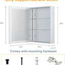 20" x 26" Aluminum Medicine Cabinet with Mirror, Only Wall Mount Medicine Cabinet for Bathroom, Modern Sliver Mirrored Medicine Cabinet with Storage and 2 Adjustable Shelves,Tempered Glass