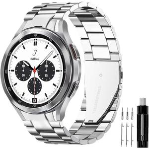 GOLDTOLUCK No Gap Stainless Steel Band Compatible with Samsung Galaxy 7/6/5/4/6 4 Classic/5 Pro (Silver)