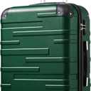 Coolife Luggage Suitcase Carry-on Hardside Travel Luggage TSA Lock Spinner Telescopic Handle (M(24in), dark green)
