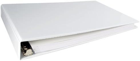 11x17 Binder Vinyl Panel with top Opening Pockets Featuring a 1.5" Angle-D Ring White