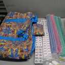 American Mahjong Tile Set with Blue Printed Carrying Bag, 166 Premium White Tiles, 4 All-in-One Color Racks/Pushers, Mah Jongg Sets, Complete Mahjong Game Set for Travel