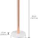 Kitchen Paper Holder, Paper Towel Holder 36 cm x 15 cm (Rose Gold), Stainless Steel Rose Gold Kitchen Roll Holder with White Marble Base