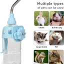 Guinea Pig Water Bottle, Small Animal Plastic Buckle no drip Glass Water Dispenser, Suitable for Hamsters, pet Rabbits, Rats, Mouse, Totoro, Hedgehogs (Blue)