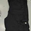 LONGYIDA Women's High Waisted Cargo Jeans Straight Wide Leg Stretch Baggy Jean Y2K Casual Loose Denim Cargo Pants Trousers (X-Large, Grey Black)