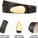 Brown Belt with Gold Buckle Trendy Leather Belt for Dresses Jeans Fashion Casual Belts For Women (S: Fit Waist Size 26"-32")