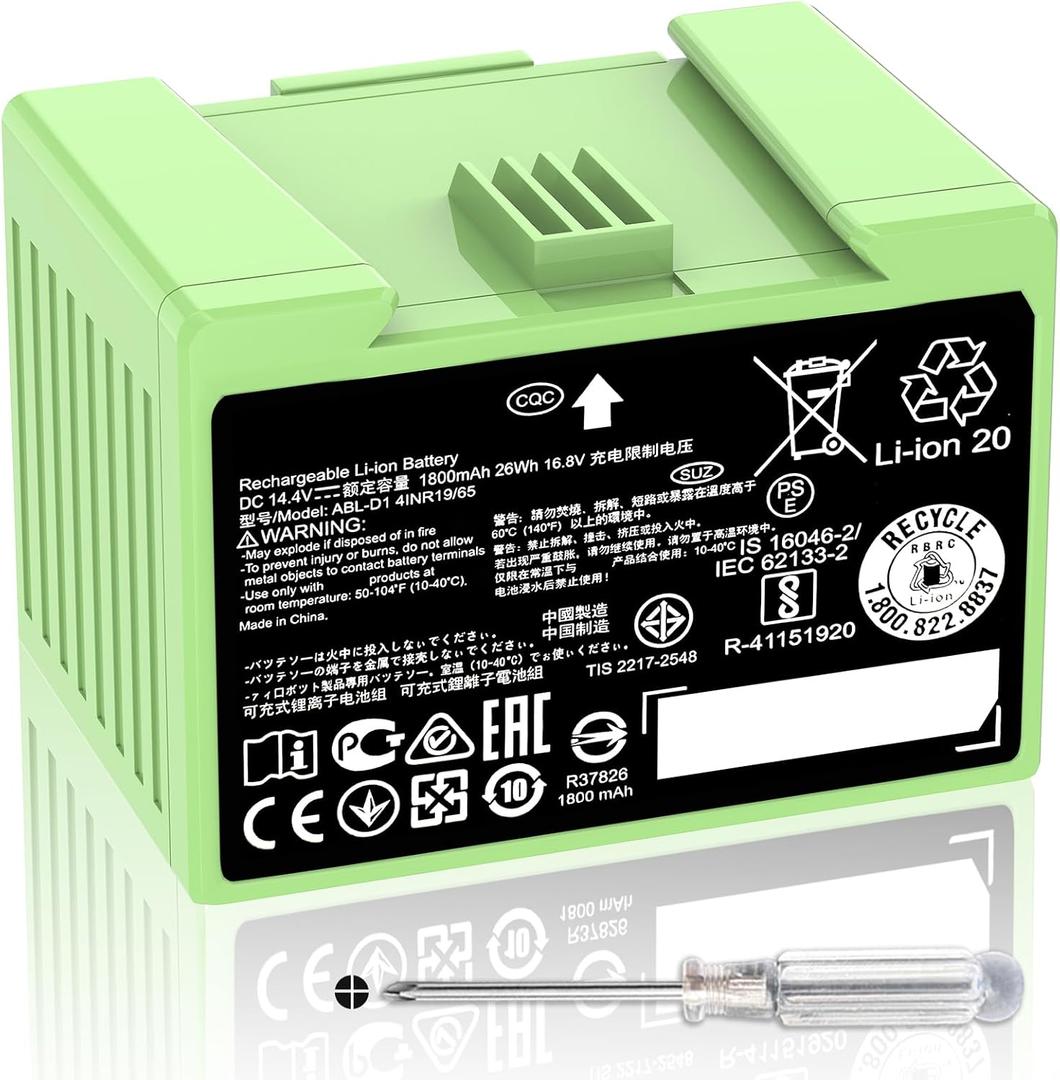 ABL-D1 Battery for iRobot Roomba i7 i7+ j7 j7+ 7150 7158 7556 7558 i3 i3+ i4 i4+ i8 i8+ and e5 e6 5150 6198 Replacement Battery for Roomba i and e and j Series