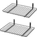 Ultrawall Wall Mounted Storage Shelf, Garage Wall Shelves 24x12 Inch, Metal Shelf Rack, Heavy-Duty Wall Organizer for Closet, Kitchen, Laundry Room 2 Pack, Black