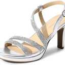 DREAM PAIRS Women's Platform Strappy Heels High Heeled Sandals Open Toe Comfortable Dressy Shoes with Adjustable Ankle Strap Size 8.5