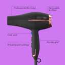 InfinitiPRO by Conair AC Motor Pro Hair Dryer, Ionic Ceramic Blow Dryer with Diffuser and Concentrator, Black, 650X​