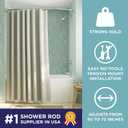 Zenna Home Curved Shower Curtain Rod, No Drill, 50-72 Inch Adjustable Tension Shower Rod for Bathroom, Rustproof, Non-Slip, Adds Room in Shower, Chrome