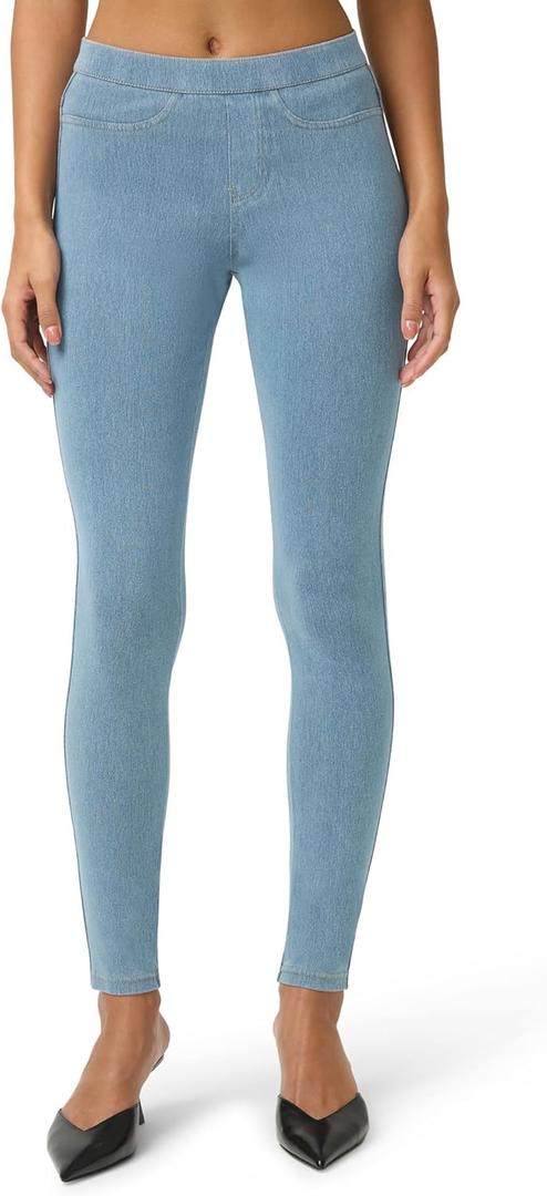 No nonsense Womens Classic Denim Leggings, Jeggings for Women with Real Back Pockets, High Waisted Stretch Jeans (Large)